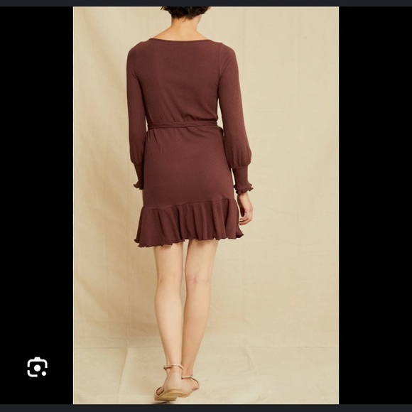 Amour Vert Ziggy Paris Rib Dress in Mocha - Picture 5 of 10